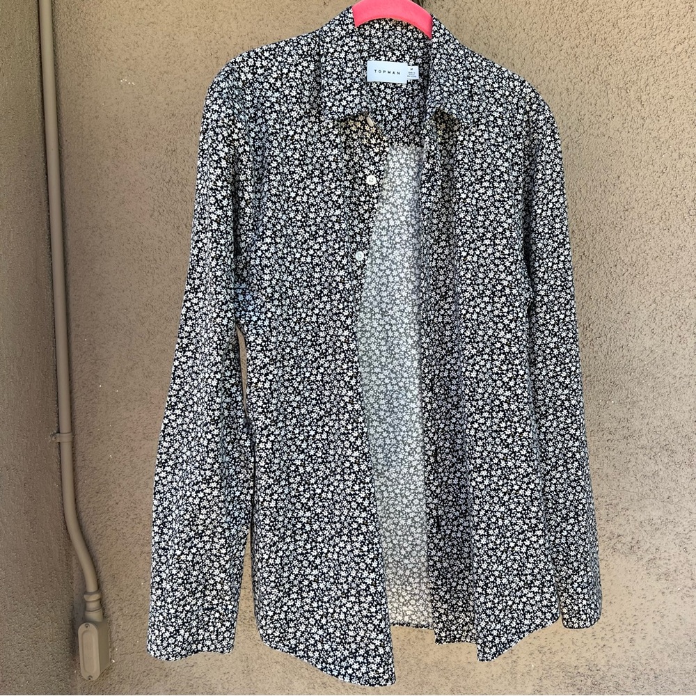 Topman Men’s Button Long Sleeve Floral Shirt Medium